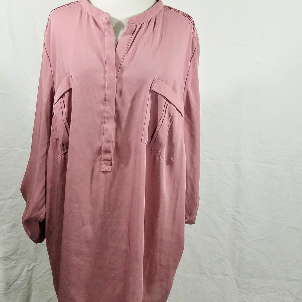 Beverly Drive Muave Long Sleeve Tunic, Sz 20-22W